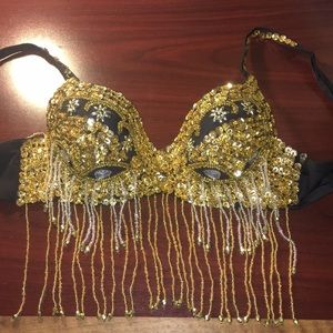 SPARKLY GOLD RAVE BRA